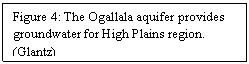 Text Box: Figure 4: The Ogallala aquifer provides groundwater for High Plains region. (Glantz)